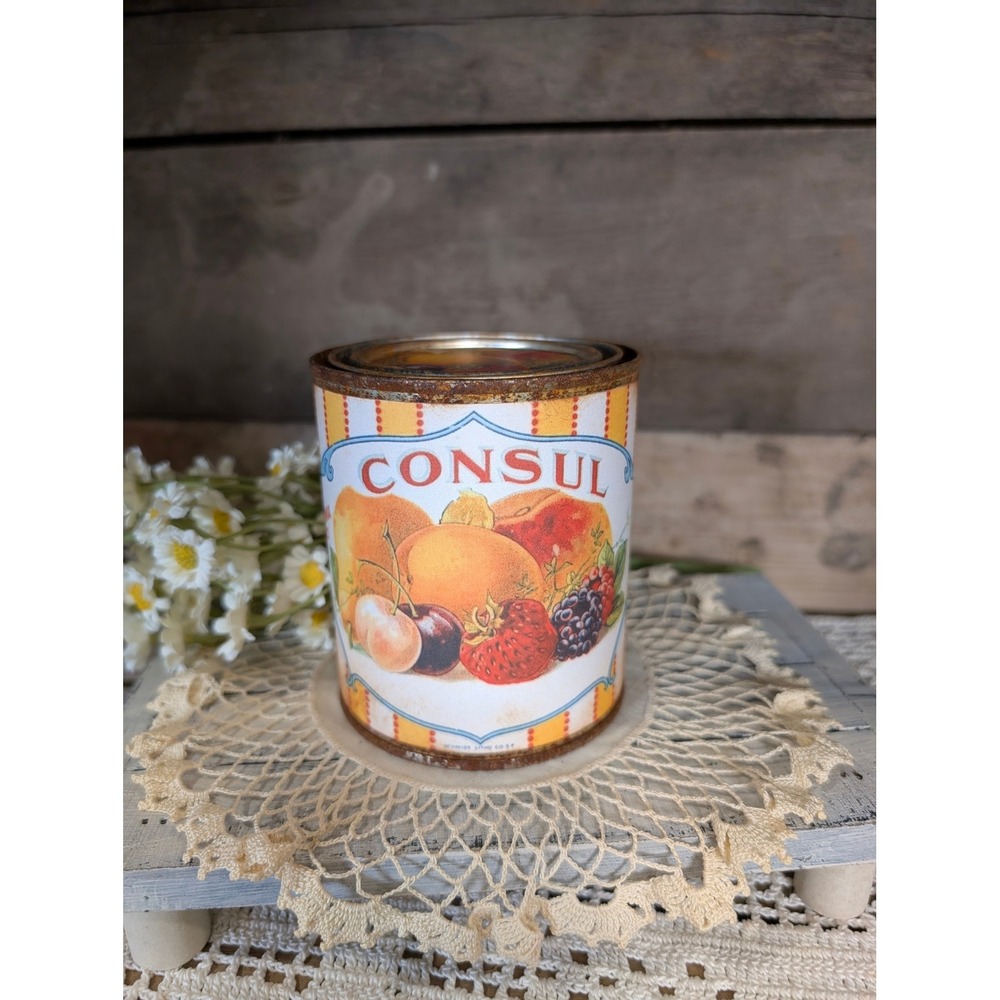 Consul Mixed Fruit Vintage Inspired Rusted Can - Pint - Red Stripe